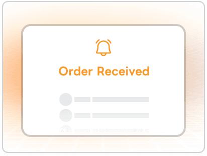 お客様からテイクアウト注文を受け付ける画面